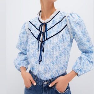 MILLE Colette Top - Blue Rose